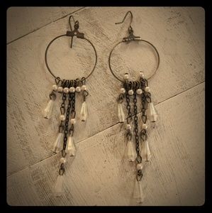 Bead & chain earrings